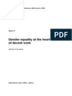 Gender Equality at The Heart of Decent Work: International Labour Conference, 98th Session, 2009