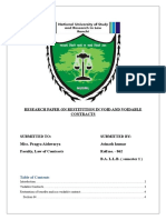 Research Paper On Restitution in Void and Voidable Contracts