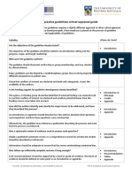 Clinical Practice Guidelines Critical Appraisal Guide