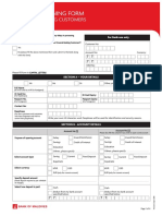 Account Opening Form: Personal Banking Customers