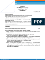 ICSE Board Class X English Language Board Paper - 2019 (Two Hours)