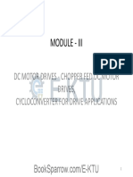 Module - Iii: DC Motor Drives - Chopper Fed DC Motor Drives, Cycloconverter For Drive Applications