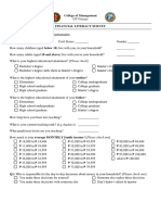 Please Take Time To Answer This Questionnaire.: College of Management