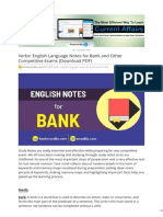 Verbs English Language Notes For Bank and Other Competitive Exams Download PDF