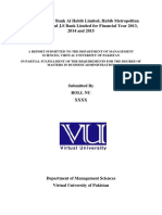 Ratio Analysis of Bank Al Habib Limited, Habib Metropolitan Bank Limited and J.S Bank Limited For Financial Year 2013, 2014 and 2015