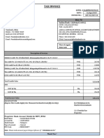 Tax Invoice: M/S. Panakala & Co., Chartered Accountants Prop.: C.A K Panakala Rao Indian Bank-Bill To