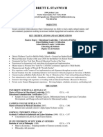 Brett E. Stanwich Resume May 2019