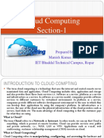 Cloud Computing Section-1: Prepared by Manish Kumar Aery. IET Bhaddal Technical Campus, Ropar