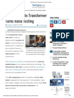 Introduction To Transformer Turns Ratio Testing