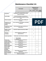 Chiller Maintenance List