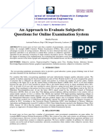 An Approach To Evaluate Subjective Questions For Online Examination System