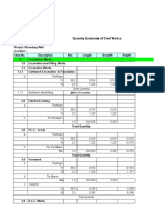 Quantiy Estimate of Civil Works: Footings