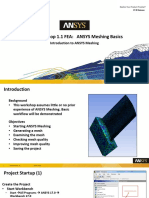 Mesh Intro 17.0 WS1.1 Workshop Instructions FEA ANSYS WB Meshing Basics PDF