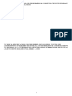 Technical Specifications For The Supply, Installation, and Commissioning of Electro-Mechanical and Information and Communications Technology (Ict) System Installation