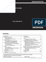 HONDA Security System Operating Instructions (CR-V 02-06, Pilot 05-07, and Element 03-07)