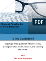 Citing and Paraphrasing To Avoid Plagiarism