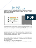 What Is Aadhaar KYC Know e KYC For Aadhaar Card