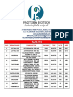 Pacitora Biotech Updated Product List - Jan-2019