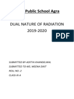 Delhi Public School Agra: Dual Nature of Radiation 2019-2020