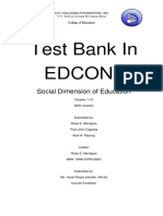 Test Bank in Edcon2: Social Dimension of Education