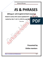 SSC All Previous Year Asked Idiom & Phrase PDF (For More Book - Sarkarienotes - Com)