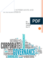 Corporate Governance and Business Ethics: By: Reshu Prakash 100059 Sec-B