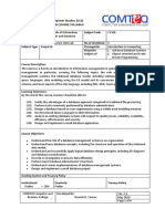 Fundamentals of Information Management and Database Systems Syllabus