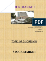 Stock Market: Presented By:-Dev Ranjan Diwakar 10DM112 PGDM Sec-B