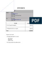 Freelance Work Invoice Template