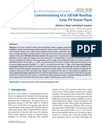 Installation and Commissioning of A 100 KW Rooftop Solar PV Power Plant