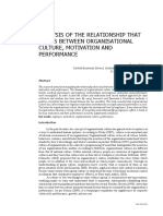 Analysis of The Relationship That Exists Between Organisational Culture, Motivation and Performance