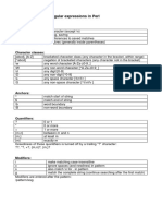 Metacharacters For Regular Expressions in Perl