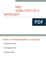 Roles and Responsibilities of A Manager