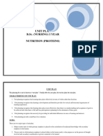 Unit Plan B.Sc. (Nursing) I Year Nutrition (Proteins)