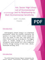 Carbon Footprint: Senior High School Students' Level of Environmental Knowledge and Its Relationship To Their Environmental Sensitivity