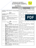 Biostatistics: Urdaneta City University Science and Mathematics Department Outcomes Based Teaching Learning Plan in