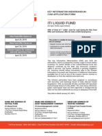 Iti Liquid Fund: Key Information Memorandum Cum Application Form