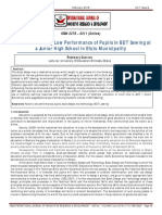 Factors Influencing Low Performance of Pupils in BDT Sewing at A Junior High School in Efutu Municipality