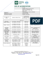 Calibration Area Range & Resolution Calibration & Measurement Capability (CMC) ( ) Technique, Reference Standard, Equipment