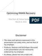 Optimizing RMAN Recovery