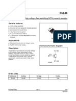 High Voltage Fast-Switching NPN Power Transistor: General Features