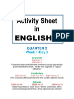 Activity Sheet in English 6: Quarter 2