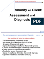 The Community Client: Assessment Diagnosis: As and