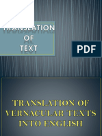 Translation of Vernacular Text