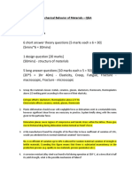 Exam Structure: Mechanical Behavior of Materials - Q&A