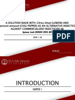 A Solution Made With (Lemon) and (Chili Pepper) As An Alternative Insecticide Against Commercialized Insecticide For (Odorous House Ants)
