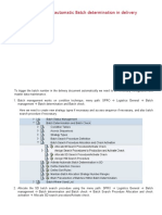 Configuration Steps For Automatic Batch Determination in Delivery