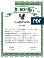 Stock Certificate Template 04