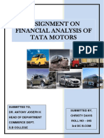 Assignment On Financial Analysis of Tata Motors