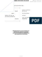 Memorandum of Law in Support of Defendants' Motion To Dismiss For Lack of Personal Jurisdiction and Forum Non Conveniens